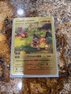 Charizard GX Gold Holo Pokémon Card - Fire Spin Artwork